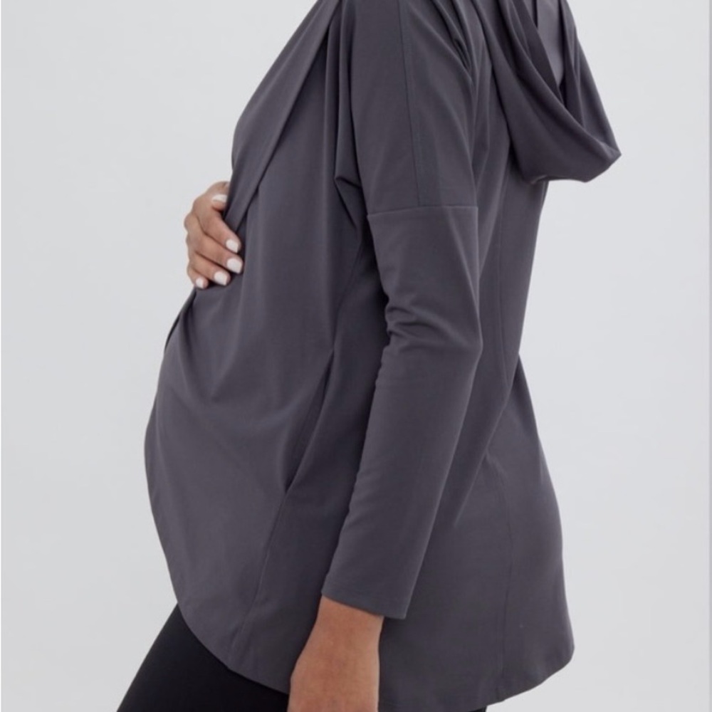 Ingrid & Isabel Maternity Active Wrap Hooded Sweatshirt - Picture 9 of 12